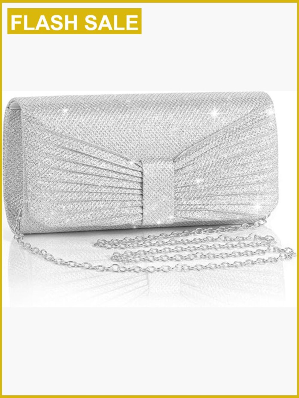 Sparkling Clutch Purse with Detachable Chain for Weddings & Parties